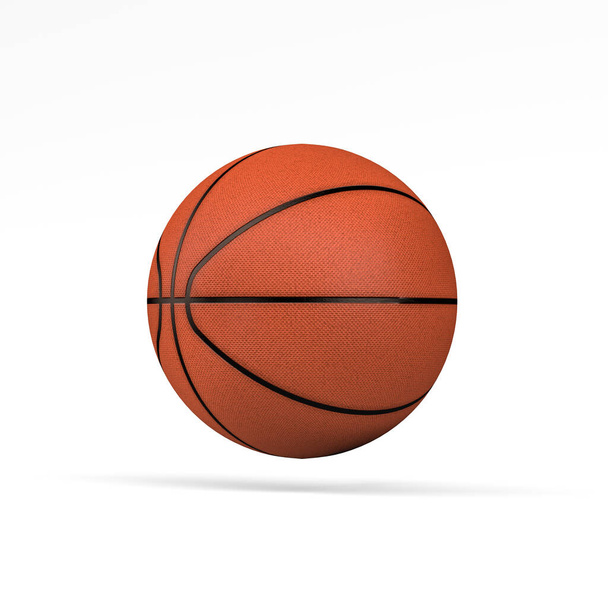 Piłka do koszykówki na białym tle - 3d renderowania - Zdjęcie, obraz