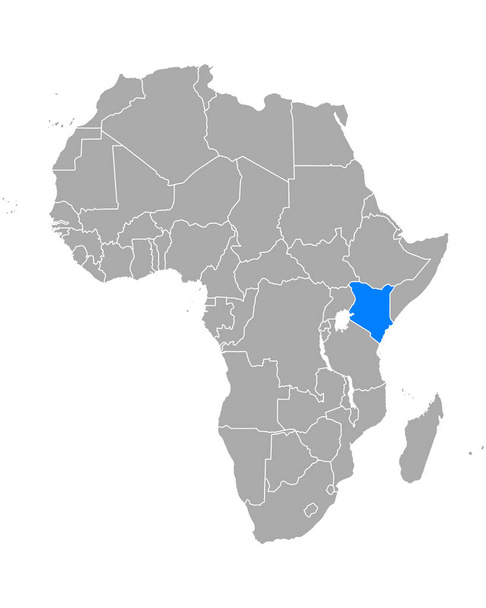 Map of Kenya in Africa - Vector, Image