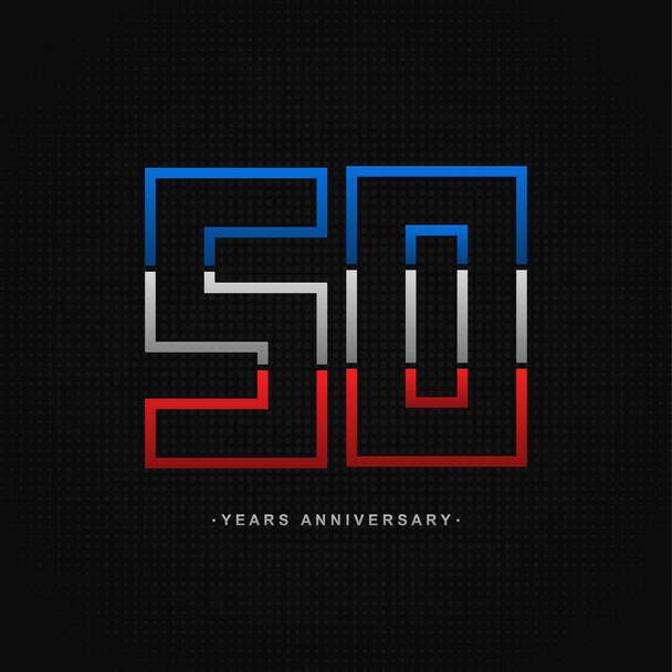 Obchody 50-lecia i wieloletnie gratulacje, kolorowy logotyp. Szablon wektora liczby - Wektor, obraz