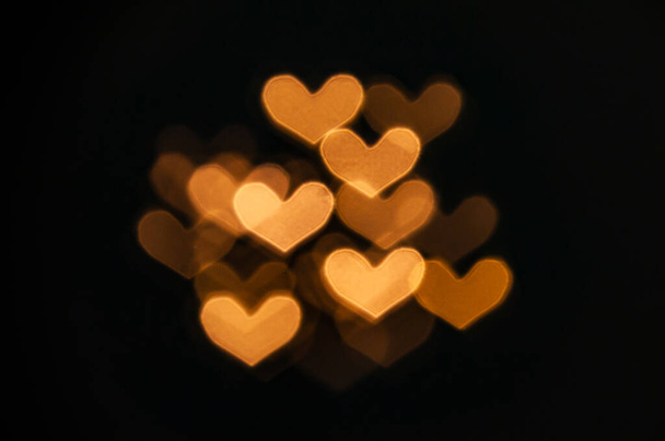 Dia dos Namorados fundo com coração em forma de bokeh luzes - Foto, Imagem