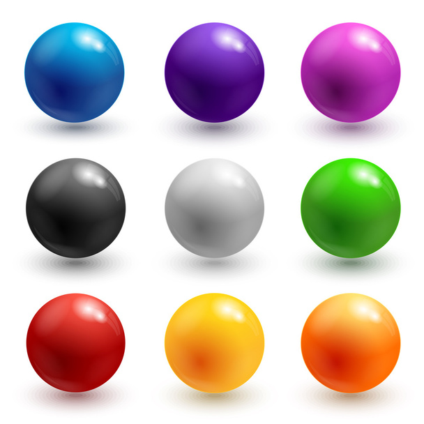 Colorful glossy spheres - Vector, Imagen