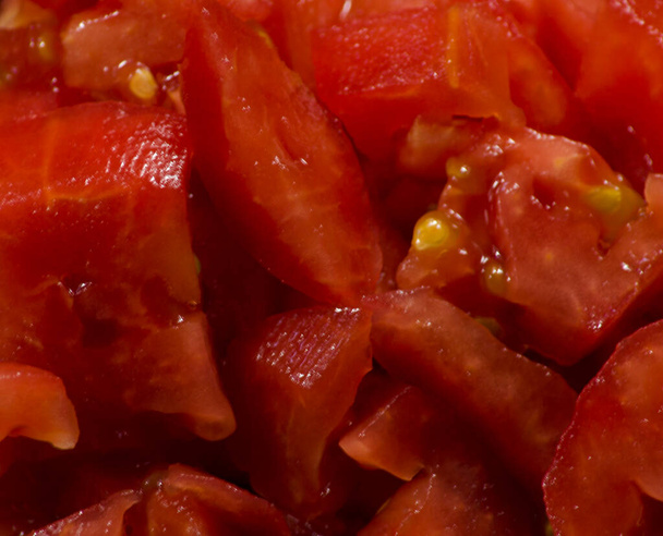 tomato texture close-up of cut and juicy tomatoes - 写真・画像