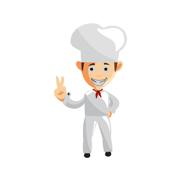 Chef karakter létrehozása Illusztráció Sablon Pose - Vektor, kép