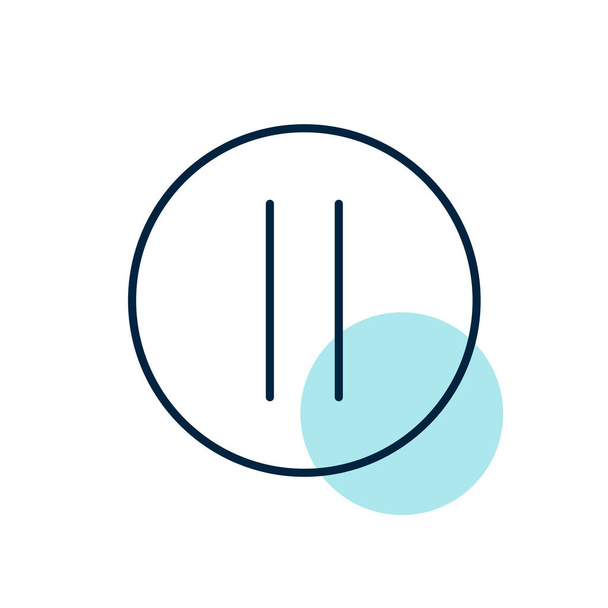 Pausa botón vector icono plano. Símbolo gráfico para música y sonido sitio web y aplicaciones de diseño, logotipo, aplicación, interfaz de usuario - Vector, imagen