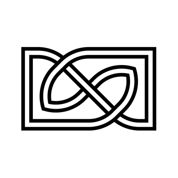 Trefoil knoop symbool pictogram - Foto, afbeelding