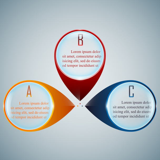 Infographic with three options - Vector, afbeelding