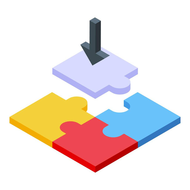 Puzzle opportunity icon, isometric style - Вектор, зображення
