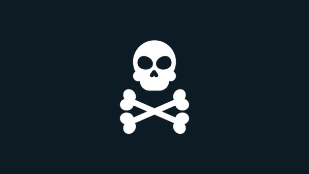 Skull icon animation - Vector art.. 4K video.Simple motion animation.can be used for Explainer Video.black background - Кадры, видео