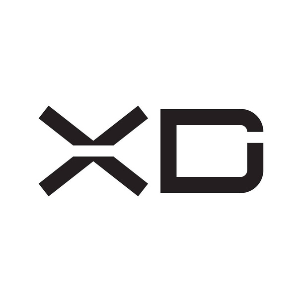 xd ilk harf vektör logo simgesi - Vektör, Görsel