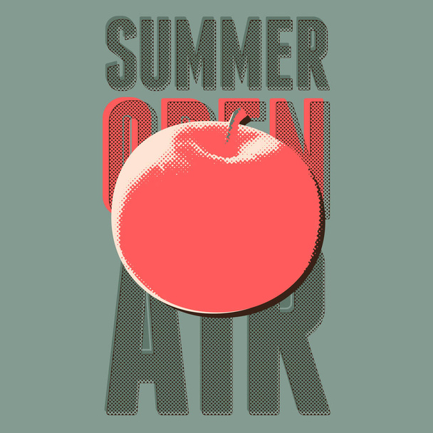Summer open air festival typographical vintage grunge pop-art style poster design. Retro vector illustration. - Vector, imagen