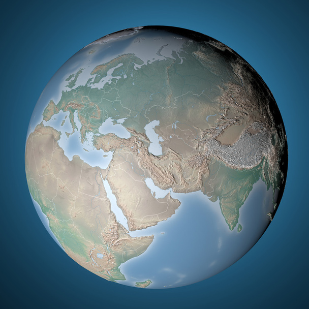 Icône Globe avec des ombres lisses et carte des continents
 - Photo, image