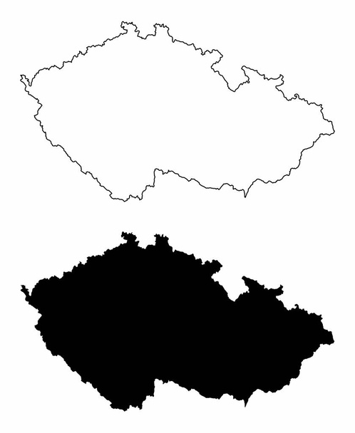Χάρτες σιλουέτας Τσεχικής Δημοκρατίας - Διάνυσμα, εικόνα