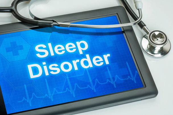 Comprimido com o diagnóstico distúrbio do sono na tela
 - Foto, Imagem