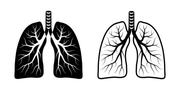 Icone dei polmoni. Simbolo icona piatta isolata. Vettore - Vettoriali, immagini