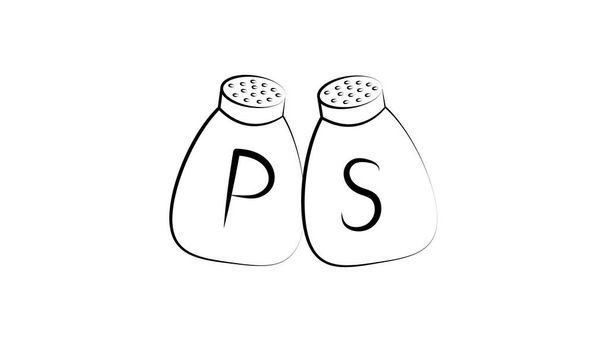 Salt and pepper shakers διανυσματικά εικονίδια σε λευκό φόντο. - Διάνυσμα, εικόνα