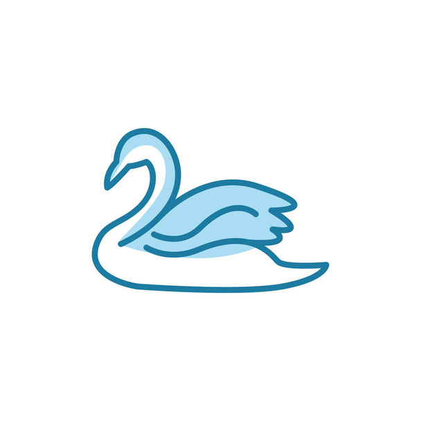 Vector illustration, swan icon design template - Vettoriali, immagini