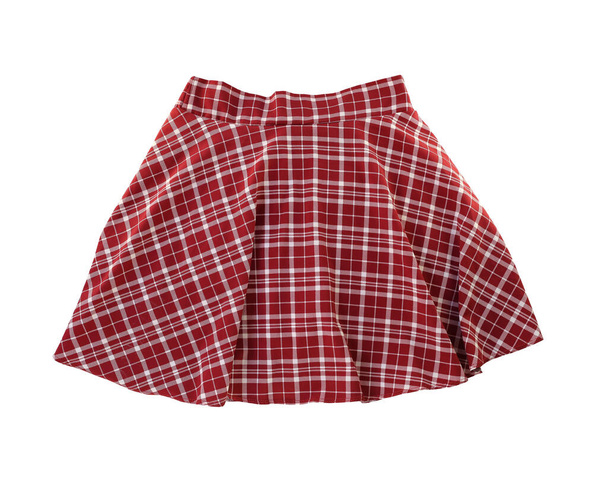 Red skirt isolated on white background and have clipping paths. - Photo, Image