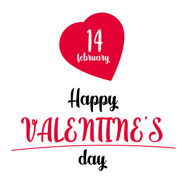 Szlogen neked. Szerelmi zászló szív szimbólummal. Szerelem szív hónap vagy boldog szingli nap háttér. Boldog Valentin napot február 14-én - Vektor, kép