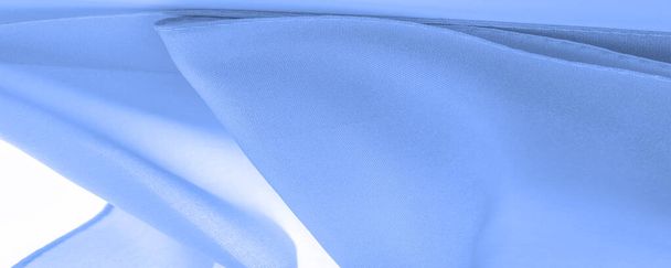 Ανοιχτό μπλε μετάξι, υφασμένο μεταξωτό ύφασμα, μπλε τυρκουάζ υφή φόντο, τόνος, υφή, μοτίβο - Φωτογραφία, εικόνα