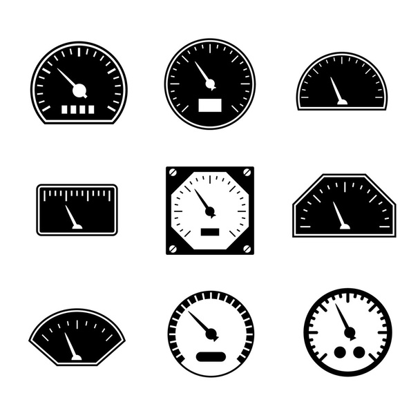 zestaw ikon prędkościomierzy - Wektor, obraz