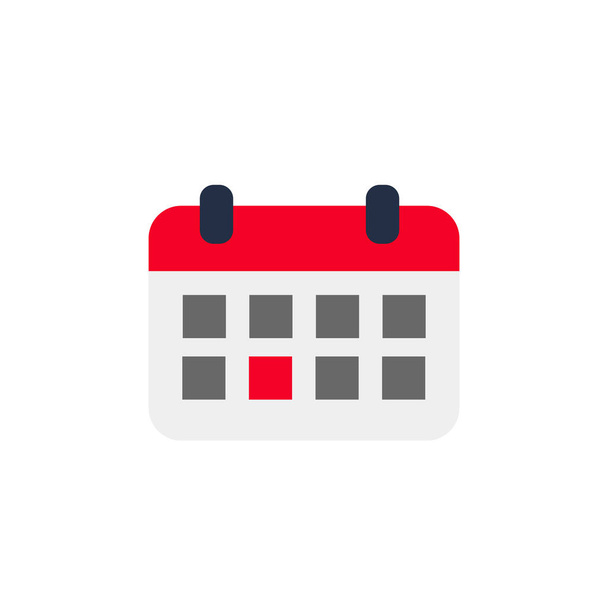 Icono del calendario y círculo rojo. Marque la fecha, las vacaciones, los conceptos importantes del día - Foto, imagen