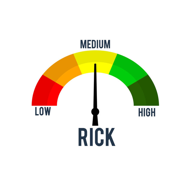 Orta Risk Hız göstergesi. Risk denetimi konsepti sunumu - Fotoğraf, Görsel