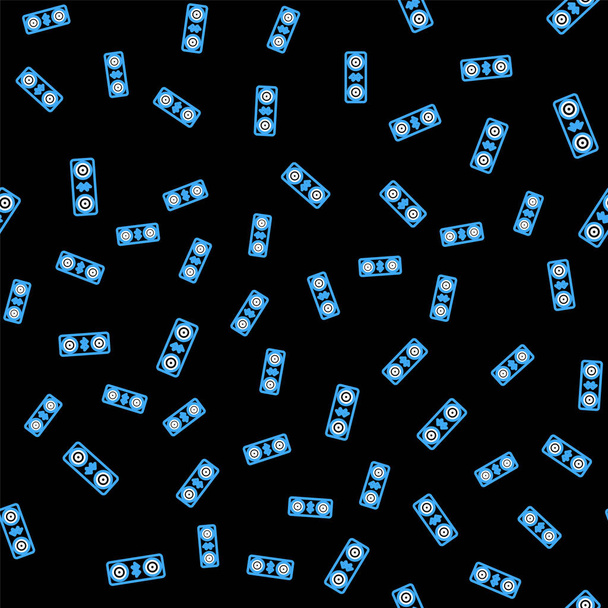 Linka Bluetooth připojené ikony izolované bezešvé vzor na černém pozadí. Vektor - Vektor, obrázek