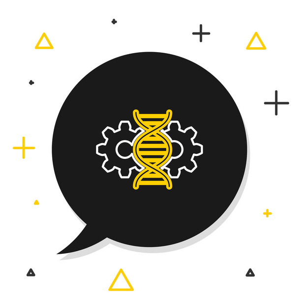 Icono de edición Line Gene aislado sobre fondo blanco. Ingeniería genética. Investigación del ADN, investigación. Concepto de esquema colorido. Vector - Vector, imagen