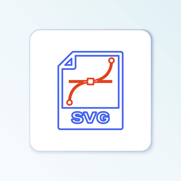 Documento de arquivo SVG de linha. Baixar ícone de botão svg isolado no fundo branco. Símbolo de arquivo SVG. Conceito de esboço colorido. Vetor - Vetor, Imagem