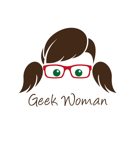 Geek nő - Vektor, kép