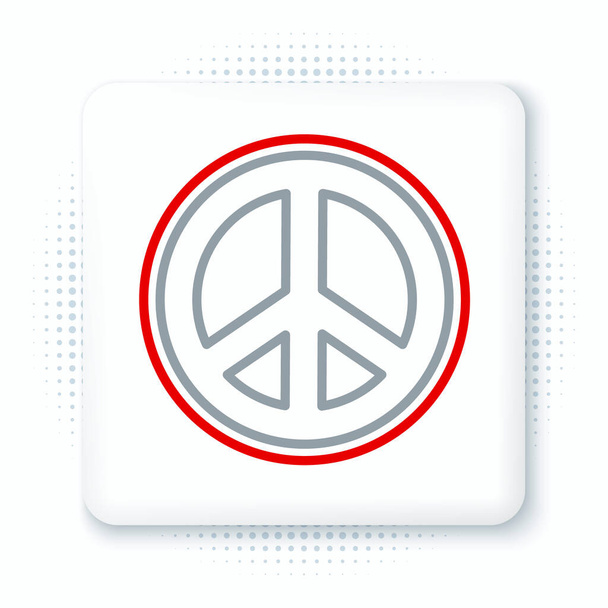 Ikona Line Peace izolovaná na bílém pozadí. Hippie symbol míru. Barevný koncept. Vektor. - Vektor, obrázek