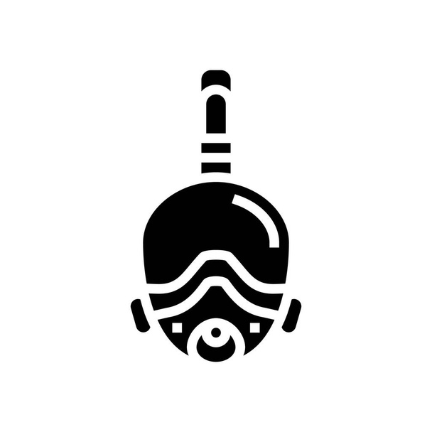 máscara de mergulho ícone glifo vetor ilustração sinal - Vetor, Imagem