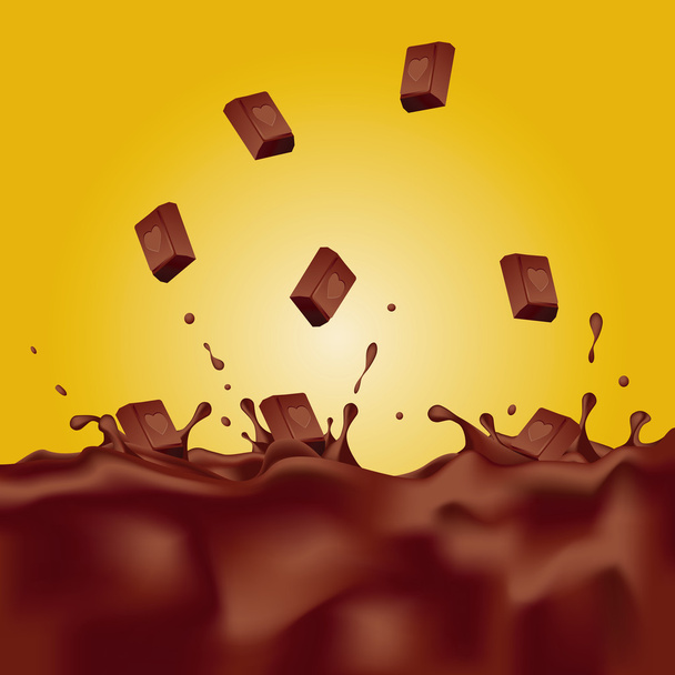 チョコレートのスプラッシュ。ベクトル イラスト - ベクター画像