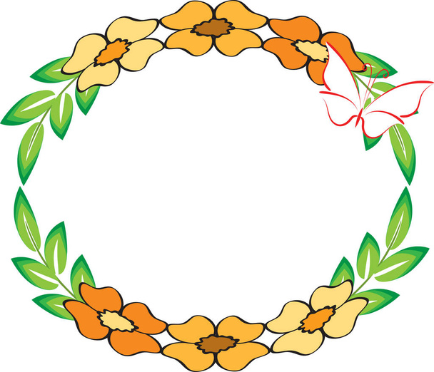 vector illustration of a floral frame - Wektor, obraz