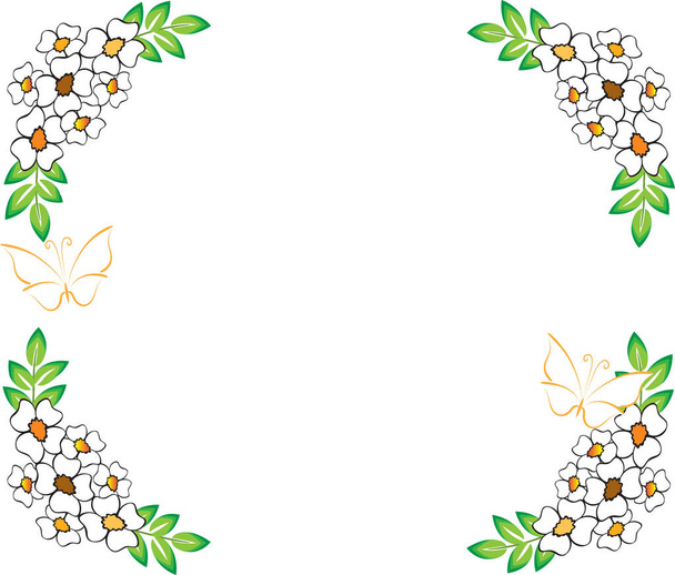 vector illustration of a floral frame - Wektor, obraz