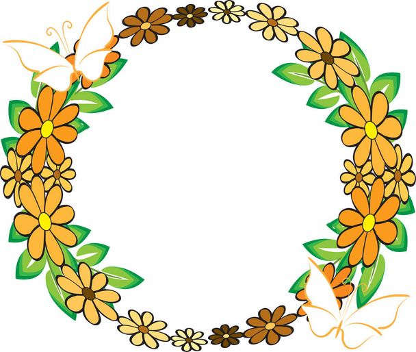 vector illustration of a floral frame - Διάνυσμα, εικόνα
