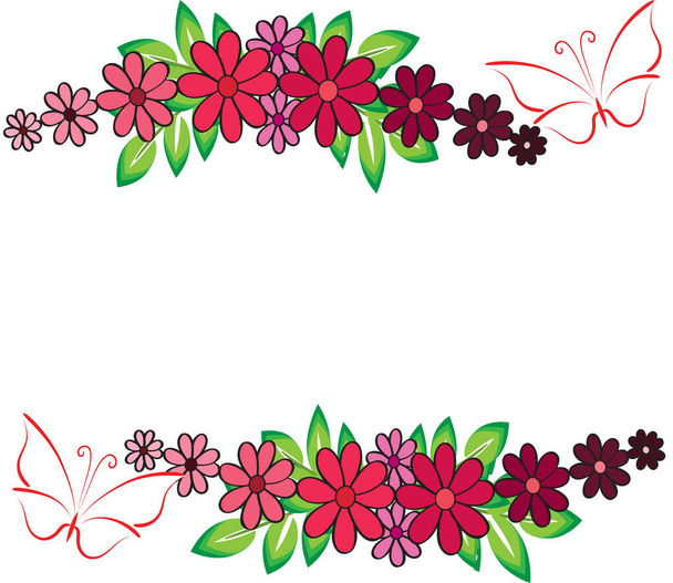 vector illustration of a floral frame - Vetor, Imagem