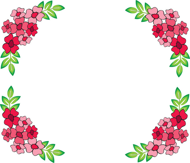 vector illustration of a floral frame - Vektör, Görsel