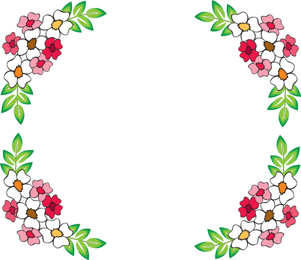 vector illustration of a floral frame - Vector, Image