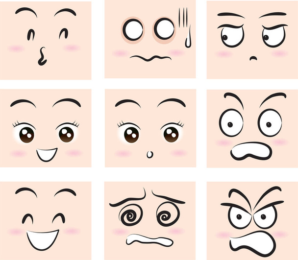 set of emoticons. vector illustration - ベクター画像