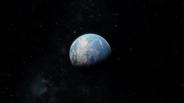Rolling 360 seuranta laukaus maapallon avaruudesta. Dramaattinen dynaaminen näkymä Maahan. Pyörii ympäri planeettaa - Materiaali, video