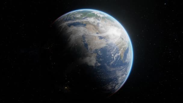 Aarde planeet geweldig uitzicht vanuit de ruimte in 4k met copyspace - Video