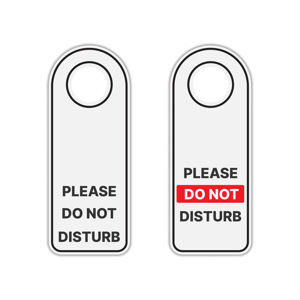 Do not disturb sign hanging door. template sign for your hanging door in office, hotel, etc with vector illustration - Vector, imagen