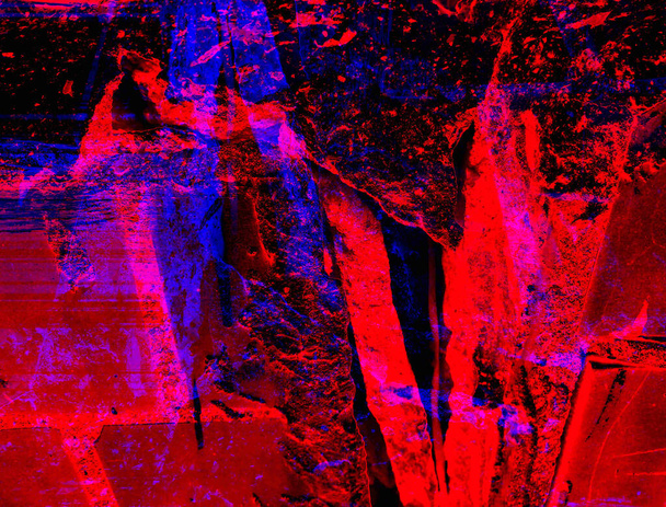 Soyut hacim arkaplanı, 3 boyutlu illüstrasyon formatında, kırmızı, mavi ve siyah renklerin muhteşem bir kombinasyonuyla. Projeleriniz için modern bir resim. - Fotoğraf, Görsel