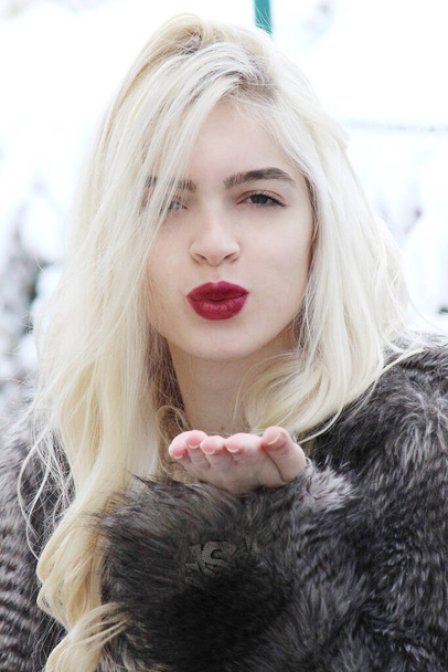 woman fashion snow wintertime - Photo, Image