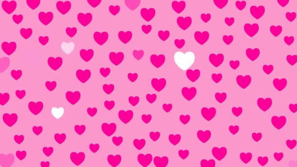 Animated pink heart shine. Vector illustration on the pink background for Valentine day. - Footage, Video