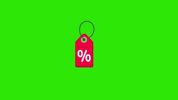 Price Tag icon animation - Vector art ..4K video.Simple motion animation.can be used for Explainer Video.green background - Footage, Video