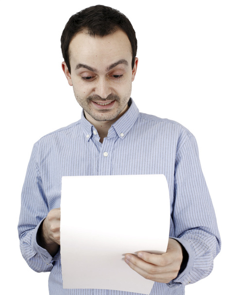 Man holding a paper - Foto, imagen