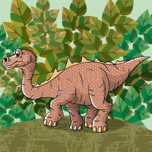 Vrolijke, schattige, gevleugelde dinosaurus op een witte achtergrond. Prehistorische reptielen. Jurassic periode. Vectorillustratie - Vector, afbeelding