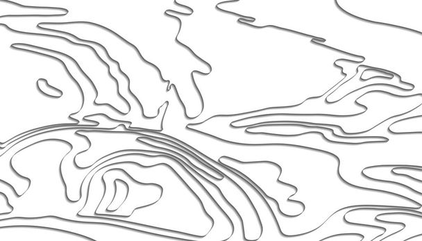 地形の黒い地図ライン。山のハイキングあなたのコピーのためのスペースと地形図の概念。3D漫画のコンセプトの背景。モックアップのインフォグラフィックをマップします。世界地図テンプレート。ストックベクトルイラスト - ベクター画像